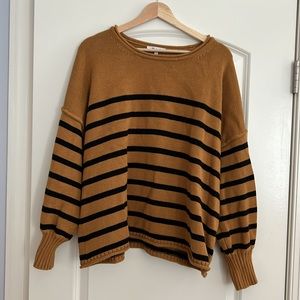 Madewell ochre and navy striped sweater